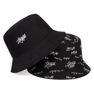 New double-sided fisherman hat fashion summer ladies sun hat tide letter printing wild basin hat hip hop bucket hat General